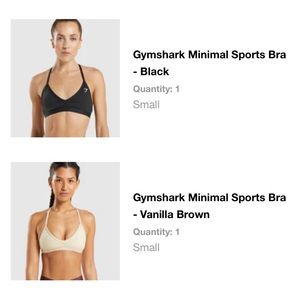 Gymshark bra bundle beige, olive green and black. Size small